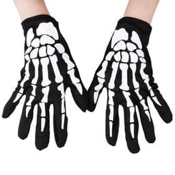 1 par Halloween lysende skjeletthansker med full finger for Cosplay-kostymefest Flerfarget