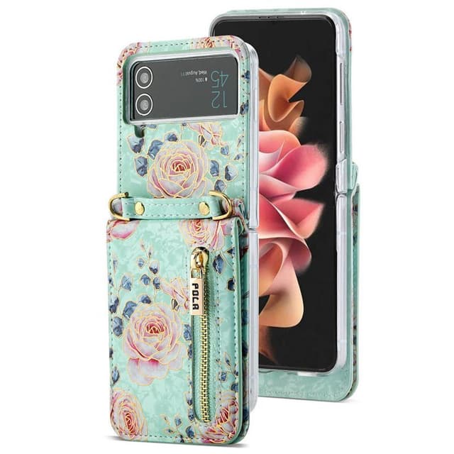 POLA Flower deksel Samsung Galaxy Z Flip 4 - Cyan