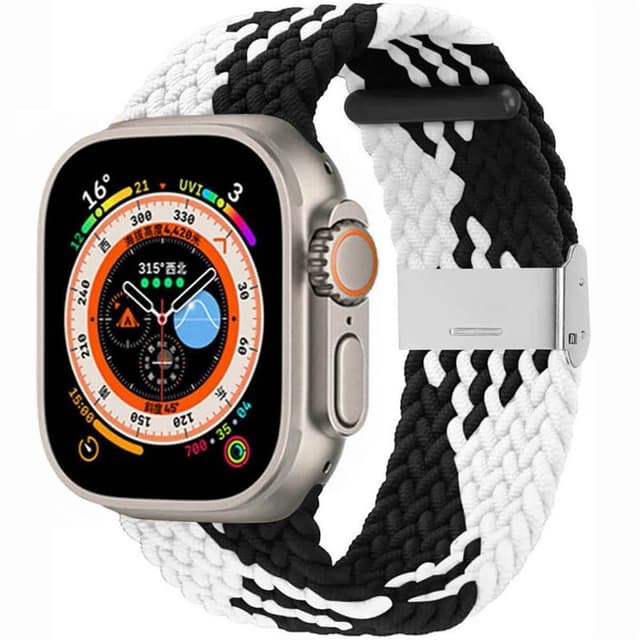 Flettet Urrem Apple Watch Ultra (49mm) - Blackwhite