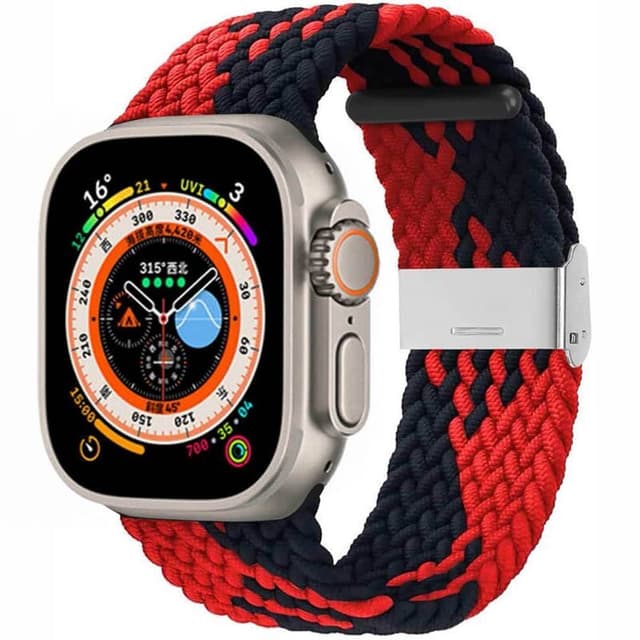 Punottu kellon renneke Apple Watch Ultra (49mm) - Redblack