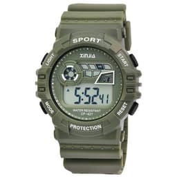 XINJIA Digital klocka med silikonarmband - grön