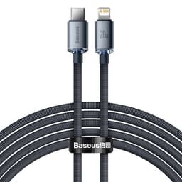 Baseus Crystal Shine USB-Kabel USB-C till Lightning 20W 2m - Svart