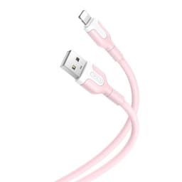 XO USB till Lightning-kabel 1 m - rosa iPhone-kabel för laddning och dataöverföring