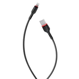XO iPhonekabel 1,0 m 2,4A - svart