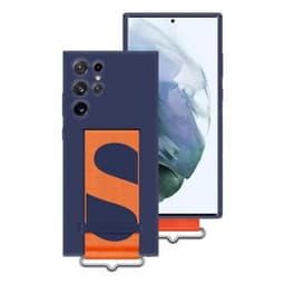 Samsung S22 Ultra silikonecover med strop (navy)