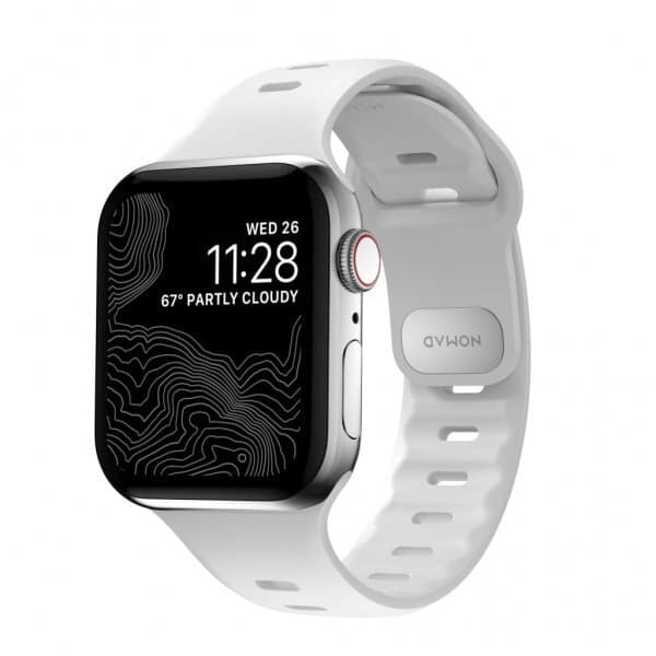 NOMAD Apple Watch 42/44/45mm/Apple Watch Ultra Armband Sport Slim Band Vit