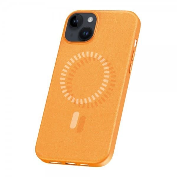 Baseus iPhone 15 Deksel Fauxther Series MagSafe Oransje
