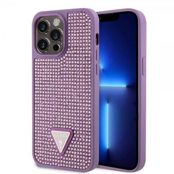 Guess iPhone 15 Pro Max Skal Rhinestone Lila