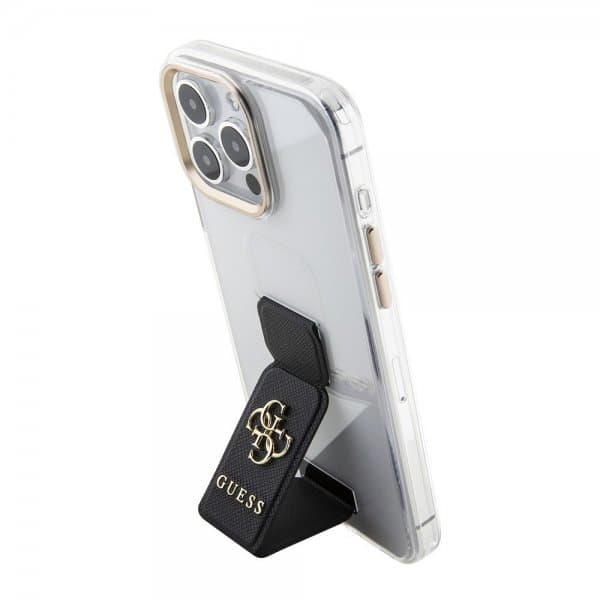 Guess iPhone 15 Pro Max Cover Grip Stand Clear Transparent