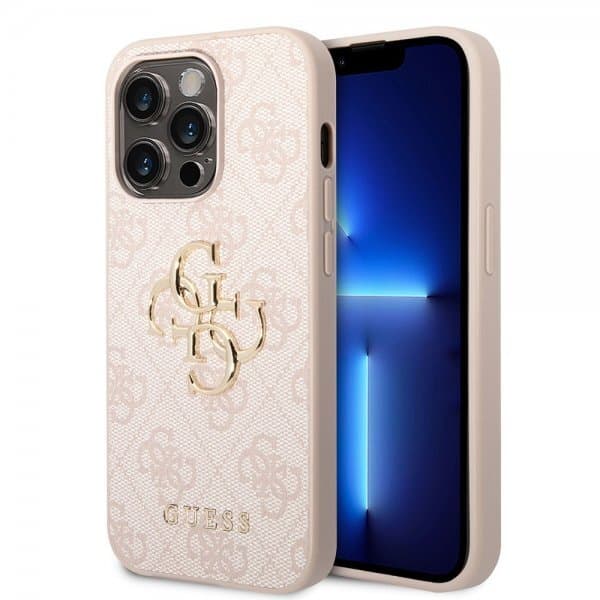 Guess iPhone 15 Pro Skal 4G Logo Rosa