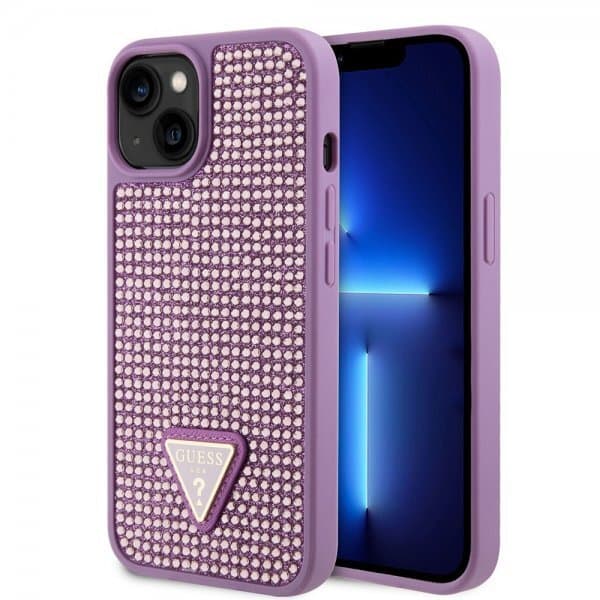 Guess iPhone 15 Plus Skal Rhinestone Lila