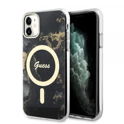Guess iPhone 11 Kuori Golden Marble MagSafe Musta