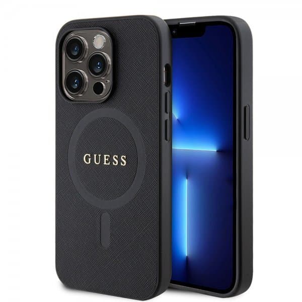 Guess iPhone 15 Pro Cover Saffiano MagSafe Sort