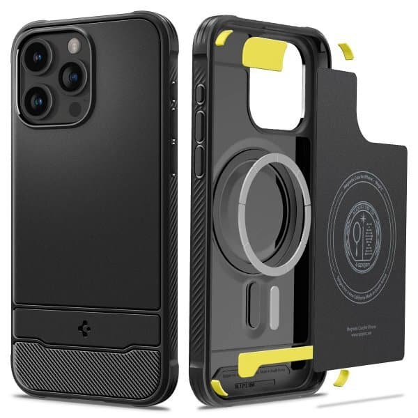 Spigen iPhone 15 Pro Skal Rugged Armor MagFit Matte Black