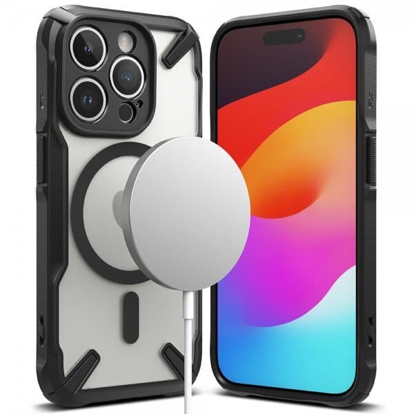Ringke iPhone 15 Pro Deksel Fusion X Magnetic Matte Black