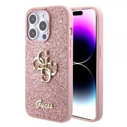Guess iPhone 15 Pro Skal Fixed Glitter Rosa