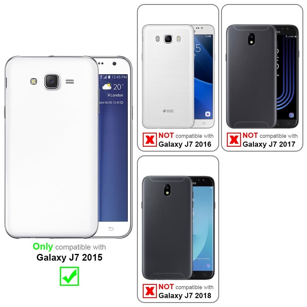 Samsung Galaxy J7 2015 Deksel med Halskjede (blå) - Elkjøp