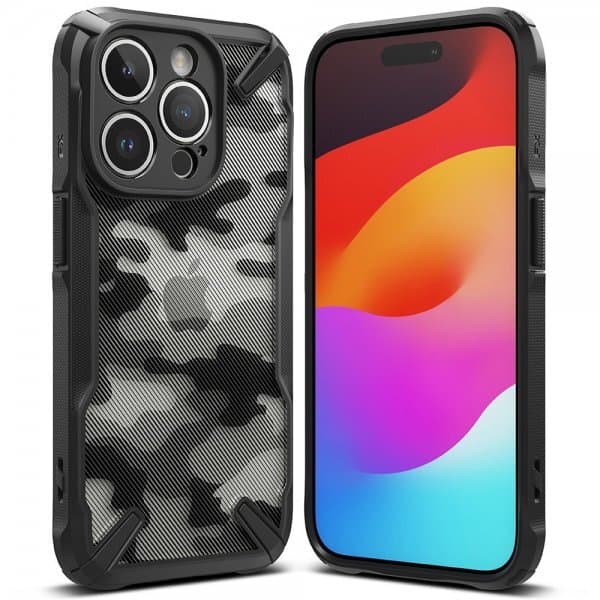 Ringke iPhone 15 Pro Max Deksel Fusion X Design Camo Black