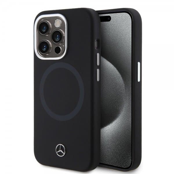 Mercedes Benz iPhone 15 Pro Cover Bicolor MagSafe Sort