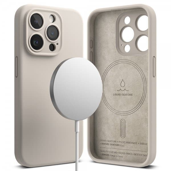 Ringke iPhone 15 Pro Skal Silicone Magnetic Stone