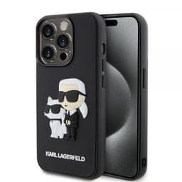 Karl Lagerfeld iPhone 13 Pro Kuori 3D Rubber Karl & Choupette Musta