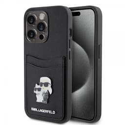 Karl Lagerfeld iPhone 15 Pro Skal Saffiano Double Cardslot Svart