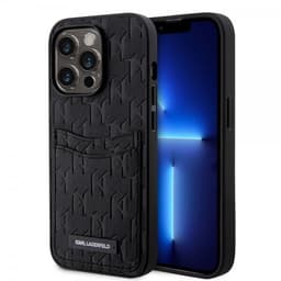 Karl Lagerfeld iPhone 14 Pro Kuori Saffiano Monogram Cardslot Musta