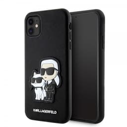 Karl Lagerfeld iPhone 11 Kuori NFT Karl & Choupette Patch Saffiano Musta