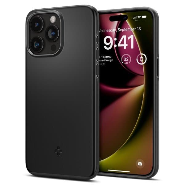 Spigen iPhone 15 Pro Max Skal Thin Fit Svart