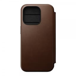 NOMAD iPhone 15 Pro Etui Modern Leather Folio Brun