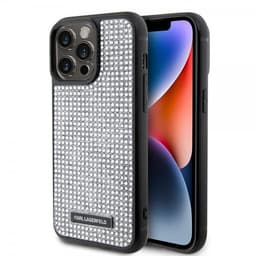 Karl Lagerfeld iPhone 15 Pro Max Cover Rhinestone Sølv