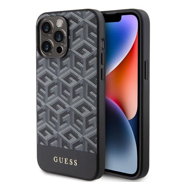 Guess iPhone 15 Pro Max Deksel G Cube MagSafe Svart