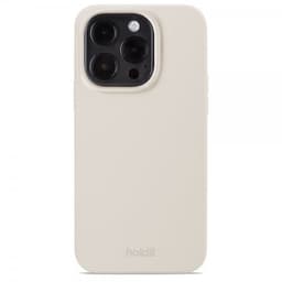 holdit iPhone 15 Pro Deksel Silikon Light Beige