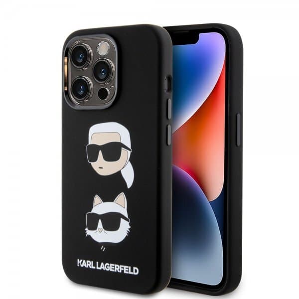 Karl Lagerfeld iPhone 15 Pro Cover Karl & Choupette Sort