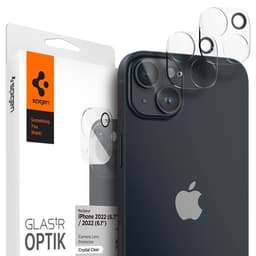 Spigen iPhone 14/iPhone 14 Plus Kameralinsebeskytter Glas.tR Optik 2-pak Crystal Clear