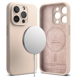 Ringke iPhone 15 Pro Skal Silicone Magnetic Pink Sand