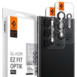 Spigen Samsung Galaxy S23 Ultra Kameralinsebeskytter GLAS.tR EZ Fit Optik Pro Sort 2-pack