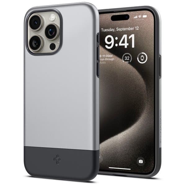 Spigen iPhone 15 Pro Kuori Style Armor MagFit Classic Silver