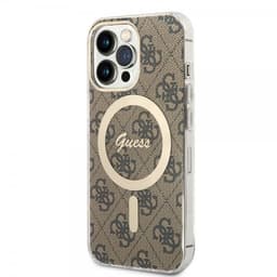 Guess iPhone 13 Pro Cover 4G Pattern MagSafe Brun