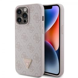 Guess iPhone 15 Pro Max Kuori 4G Metal Triangle Strass Vaaleanpunainen