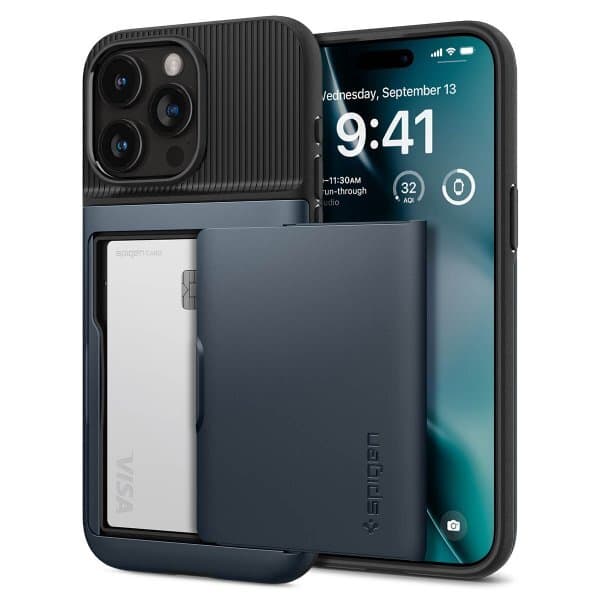 Spigen iPhone 15 Pro Skal Slim Armor CS Metal Slate