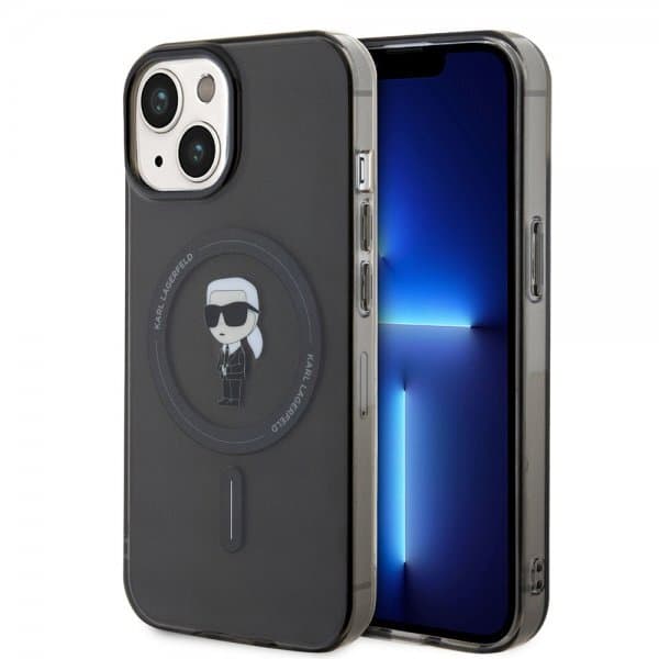 Karl Lagerfeld iPhone 15 Cover Ikonik MagSafe Sort