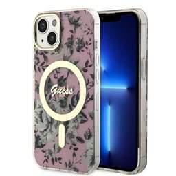 Guess iPhone 14 Deksel Flower MagSafe Rosa