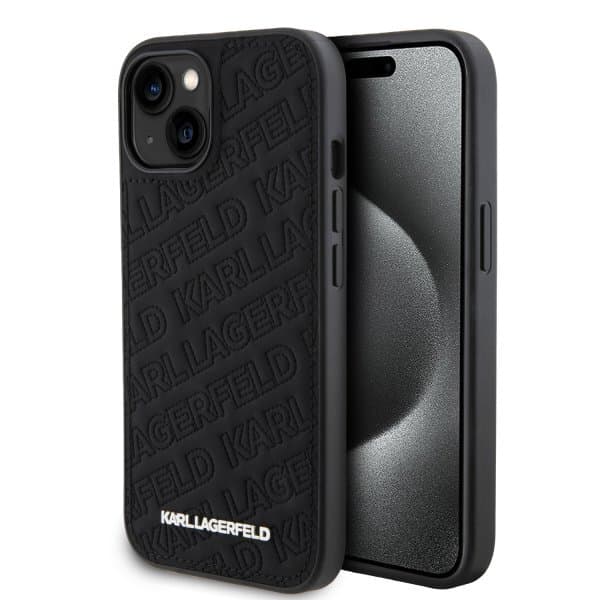 Karl Lagerfeld iPhone 15 Skal Quilted K Pattern Svart