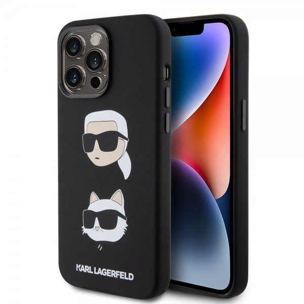 Karl Lagerfeld iPhone 15 Pro Max Cover Karl & Choupette Sort