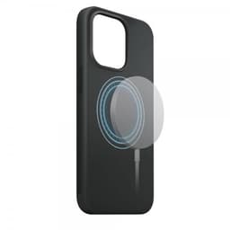 XQISIT iPhone 15 Pro Max Cover Silicone Case MagSafe Sort