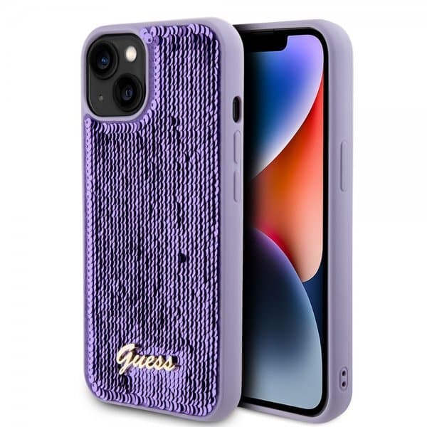 Guess iPhone 13 Cover Sequin Lilla