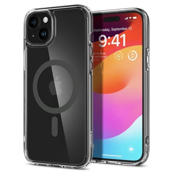 Spigen iPhone 15 Deksel Ultra Hybrid MagFit Graphite