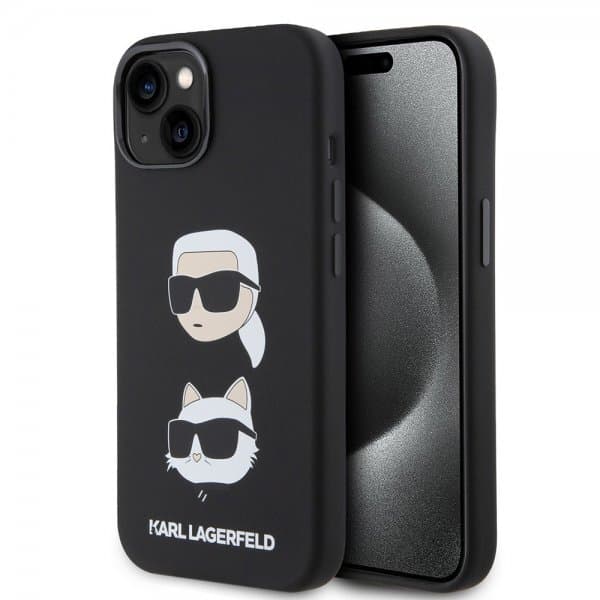 Karl Lagerfeld iPhone 15 Deksel Karl & Choupette Svart