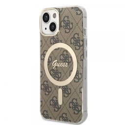 Guess iPhone 14 Cover 4G Pattern MagSafe Brun